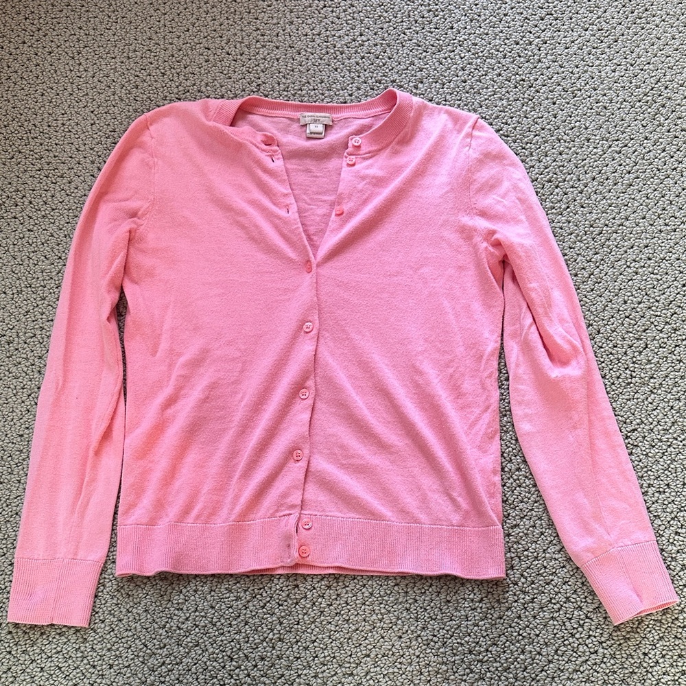J Crew 100% cotton long sleeve pastel pink Caryn  cardigan XS